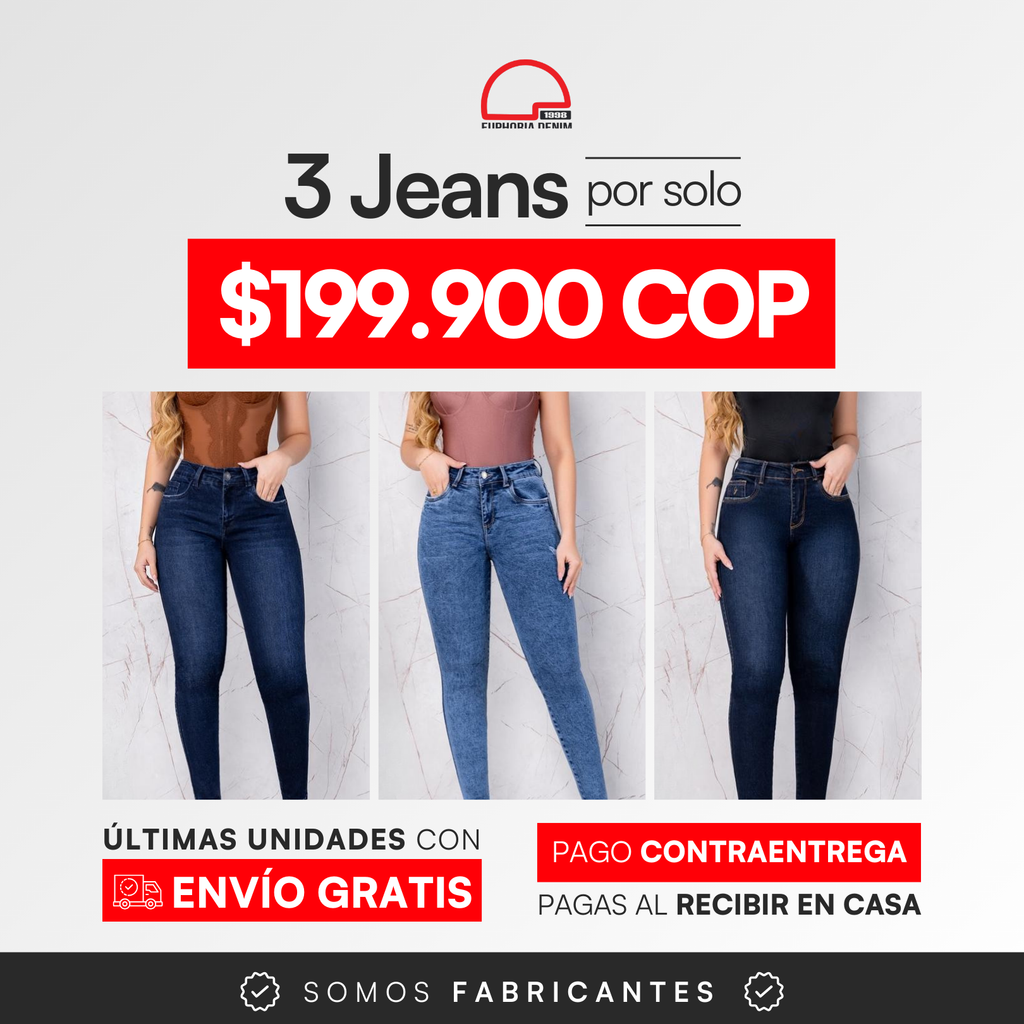 Combo 3 Jeans Premium Mujer