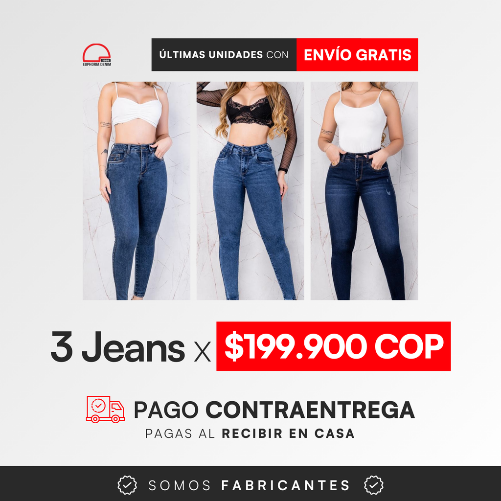 Combo 3 Jeans Premium Mujer