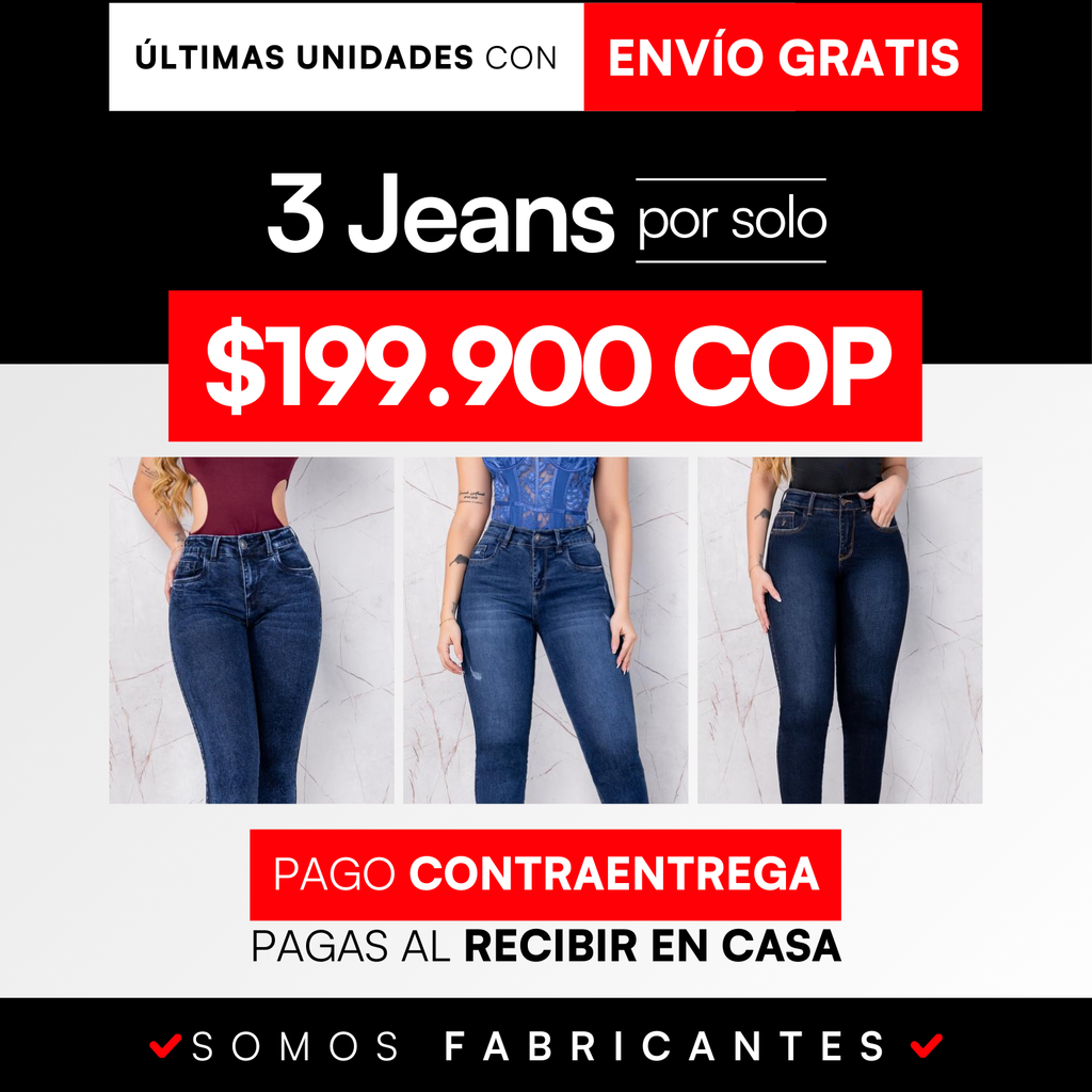 Combo 3 Jeans Premium Mujer